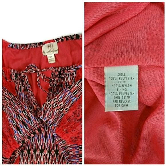 Hot in Hollywood 3X Maya Boho Peasant Lace Top (C) - Picture 4 of 7